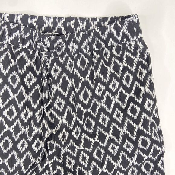 Banana Republic Diamond Print Pull-On Lightweight Pants Women's Black Size XS NW - Picture 3 of 7